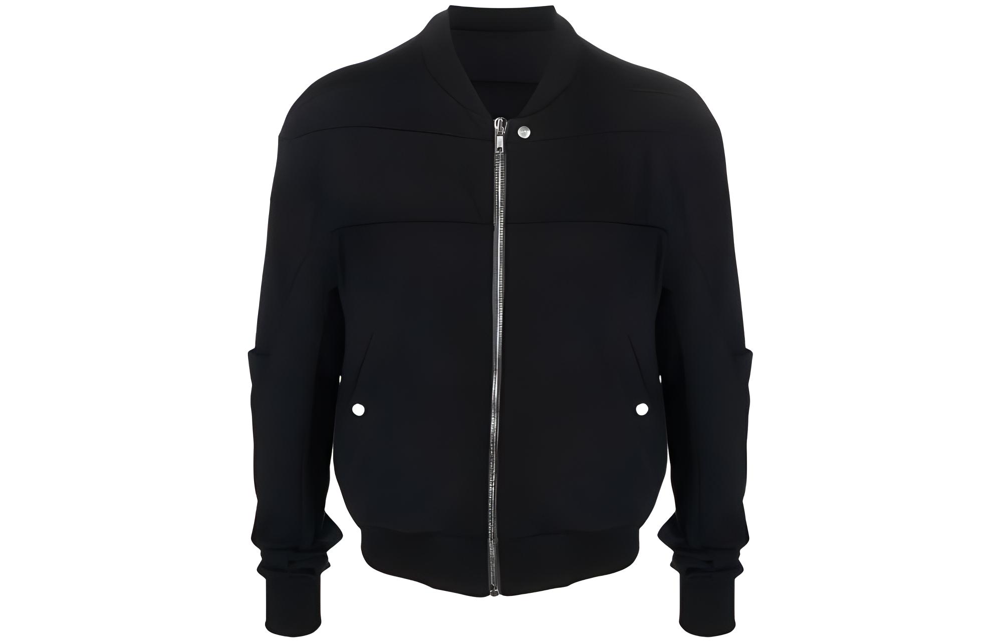 Rick Owens SS22 Solid Color Zip Jacket Black RU01B1284BA-09