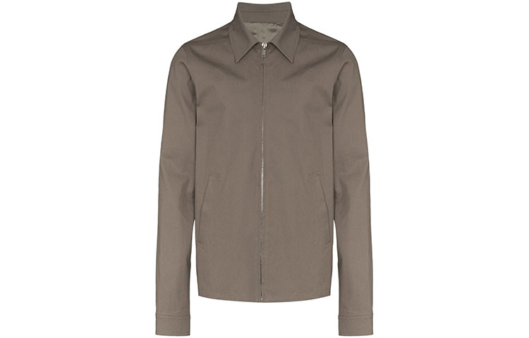 Rick Owens SS22 Solid Color Zip Jacket Brown RU21S6796TE34