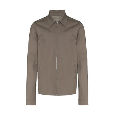 Rick Owens SS22 Solid Color Zip Jacket Brown RU21S6796TE34