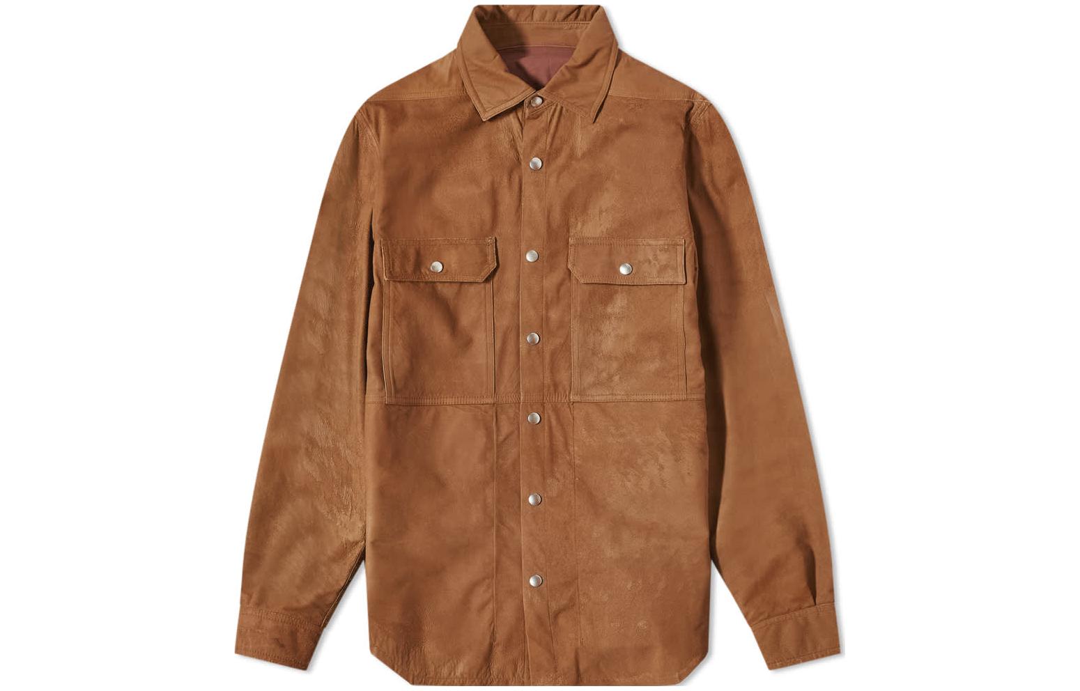 Rick Owens SS22 Swamp God Brown Patch Pocket Single-Breasted Jacket Men RE0006729-LBAB