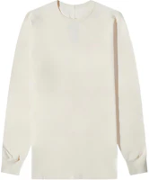 Rick Owens SS22 White Crewneck Solid Long Sleeve Sweatshirt RU01B1266JA-21 Rick Owens SS22 White Crewneck Solid Long Sleeve Sweatshirt RU01B1266JA-21