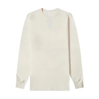 Rick Owens SS22 White Crewneck Solid Long Sleeve Sweatshirt RU01B1266JA-21