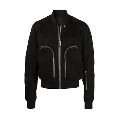 Rick Owens SS22 Zipped Slim Fit Bomber Jacket Men’s Black RU01B1791HD-09
