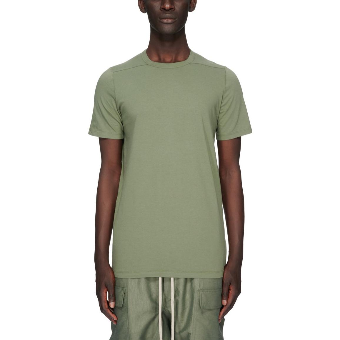 RICK OWENS SS23  Army Green Solid Knit Short Sleeve Pullover T-Shirt. RU01C4264JA-55