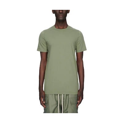 RICK OWENS SS23 Army Green Solid Knit Short Sleeve Pullover T-Shirt. RU01C4264JA-55