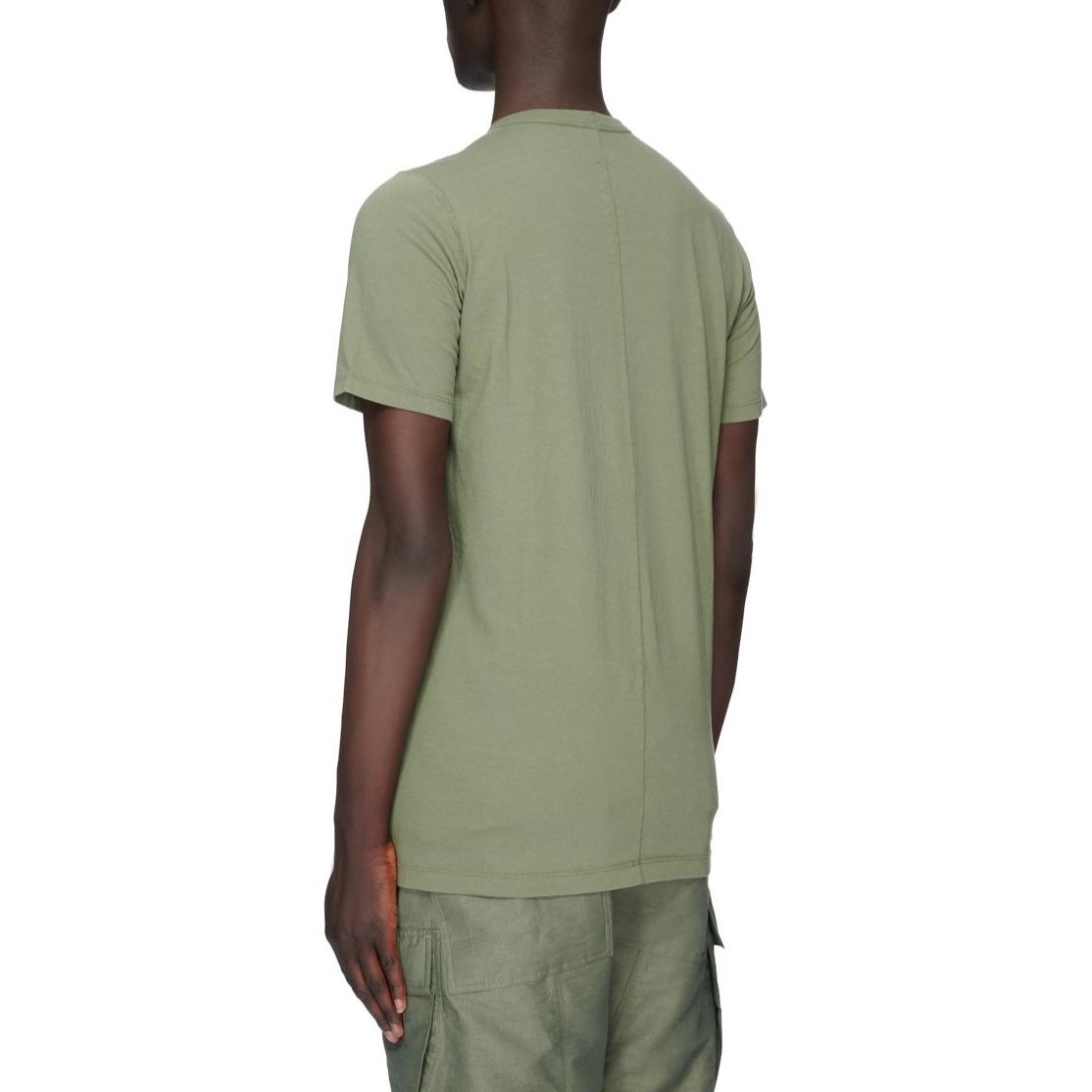 Shop RICK OWENS SS23  Army Green Solid Knit Short Sleeve Pullover T-Shirt. RU01C4264JA-55