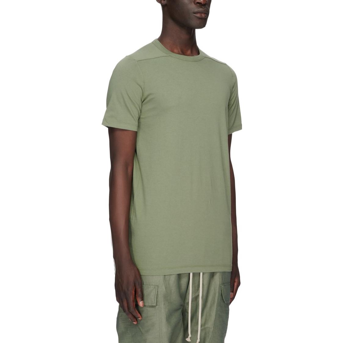 Purchase RICK OWENS SS23  Army Green Solid Knit Short Sleeve Pullover T-Shirt. RU01C4264JA-55