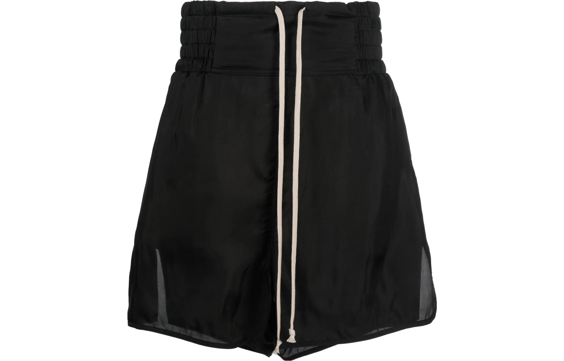 Rick Owens SS23  Black Boxer-Style Drawstring Shorts RU01C4388J-09