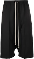 RICK OWENS SS23 Black Drawstring Loose Fit Drop Crotch Shorts. RU01C4384TF-09 RICK OWENS SS23 Black Drawstring Loose Fit Drop Crotch Shorts. RU01C4384TF-09