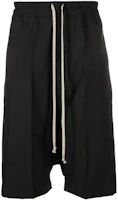 Order RICK OWENS SS23 黑色抽繩寬鬆低襠短褲 RU01C4384TF-09