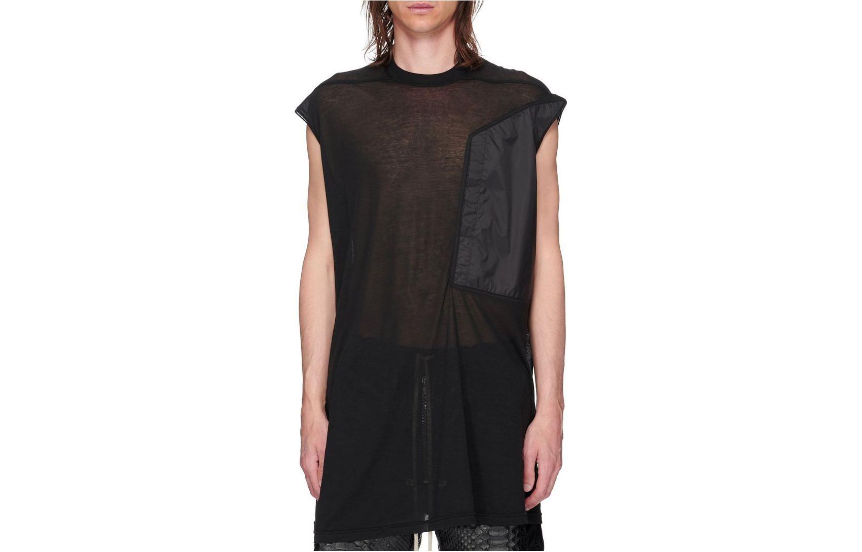 Order 릭 오웬스 SS23 블랙 민소매 크루넥 티셔츠 RU01C4168UCND-09