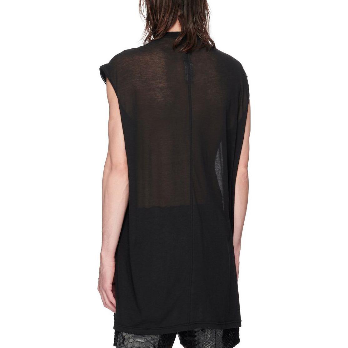 Shop 릭 오웬스 SS23 블랙 민소매 크루넥 티셔츠 RU01C4168UCND-09