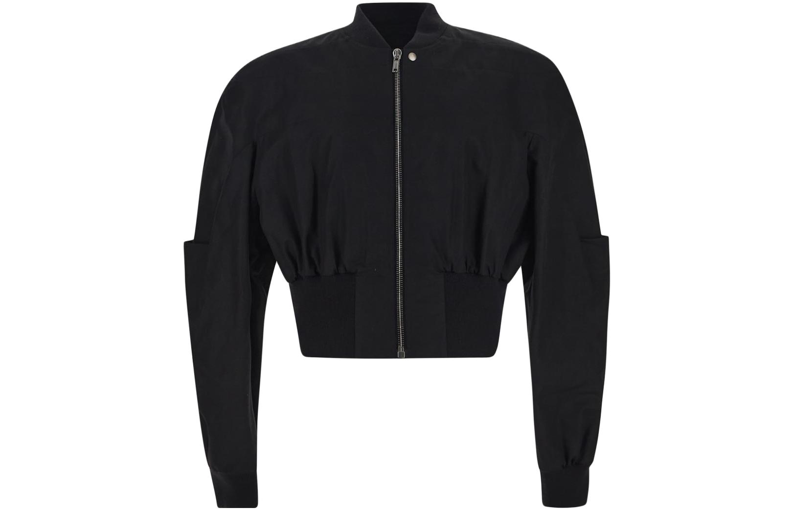 RICK OWENS SS23  Black Solid Color Short Zip Jacket. RR01C4799CR-09