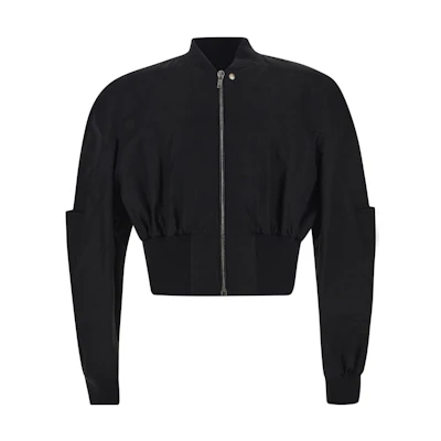 RICK OWENS SS23 Black Solid Color Short Zip Jacket. RR01C4799CR-09