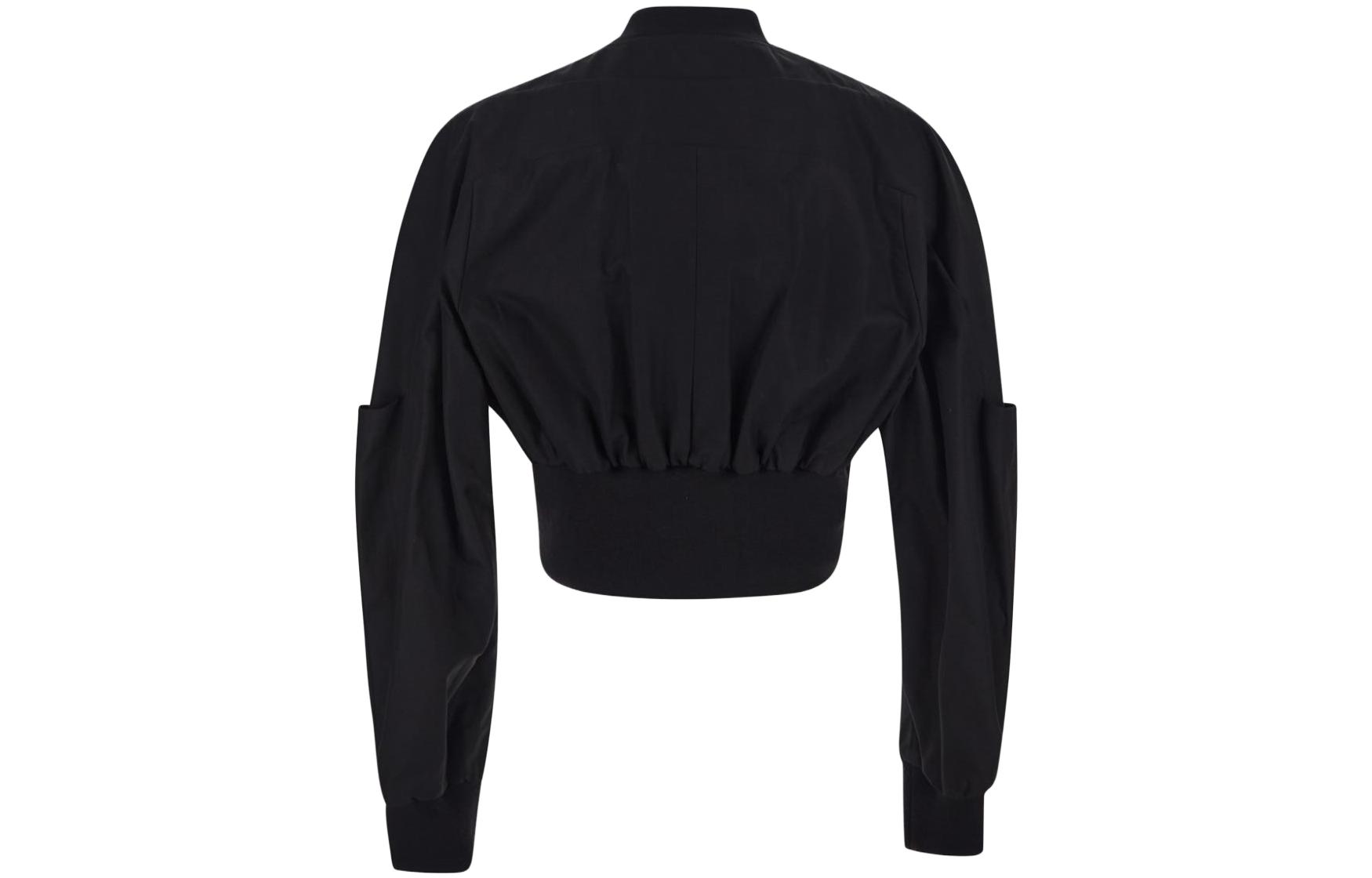 Lookbook RICK OWENS SS23 黑色純色短款拉鍊外套。 RR01C4799CR-09