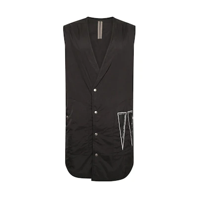 RICK OWENS SS23 Black Solid Lightweight Casual Vest. DU02B4975NDEH109