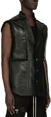 RICK OWENS SS23 Black Solid V-Neck Slim Fit Sleeveless Vest RU02C7785LSHB-09 Shop RICK OWENS SS23 Black Solid V-Neck Slim Fit Sleeveless Vest RU02C7785LSHB-09