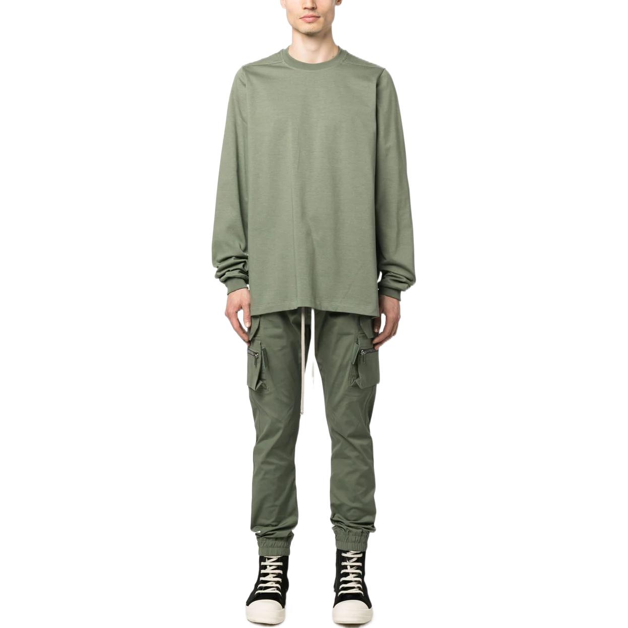 Lookbook RICK OWENS SS23  Green Solid Color Crewneck Pullover Sweatshirt RU01C4277BA-55