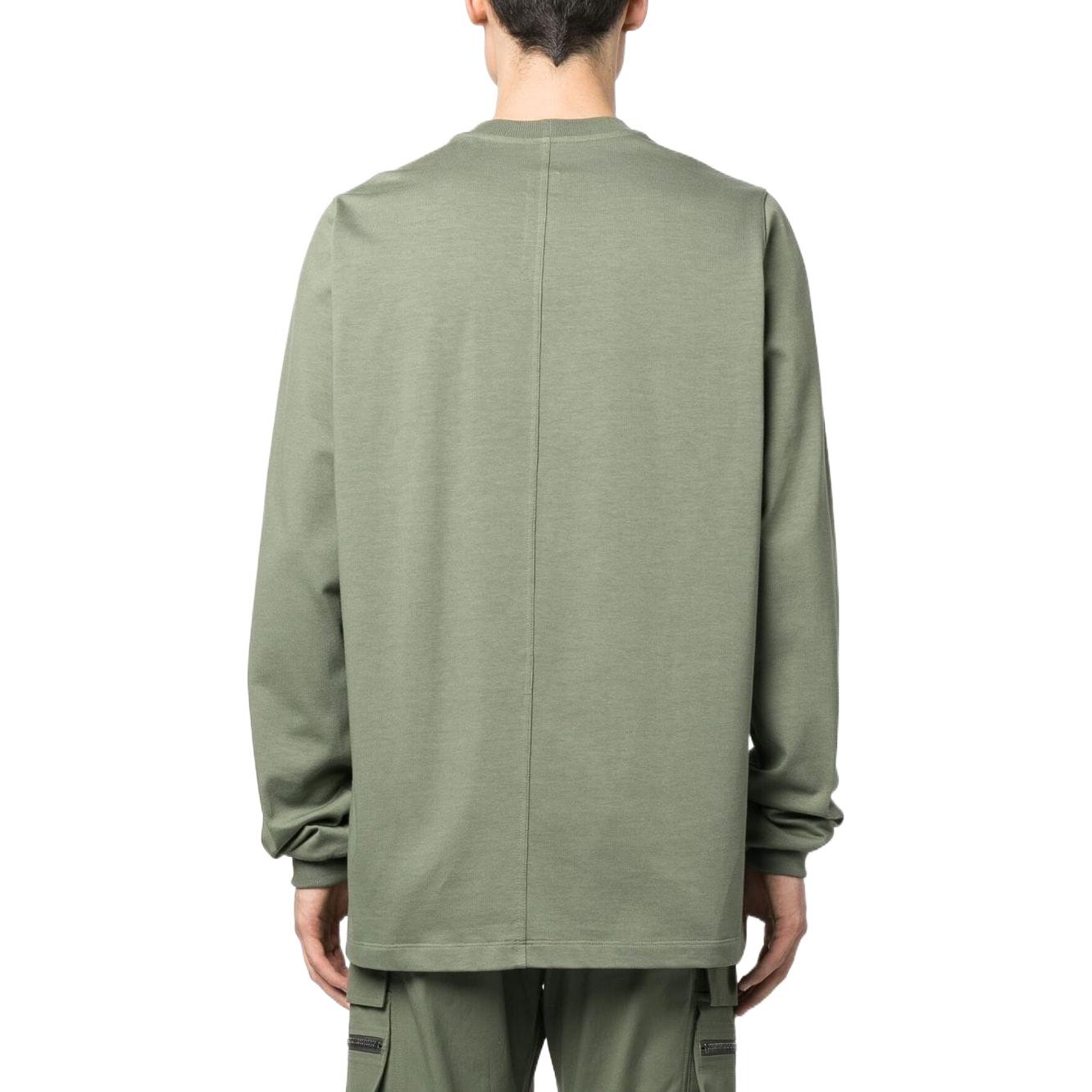 Shop RICK OWENS SS23  Green Solid Color Crewneck Pullover Sweatshirt RU01C4277BA-55