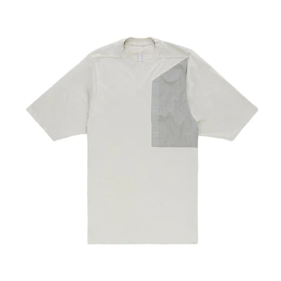RICK OWENS SS23 Patch Crewneck T-Shirt Pearl White. RU01C4270JARG08