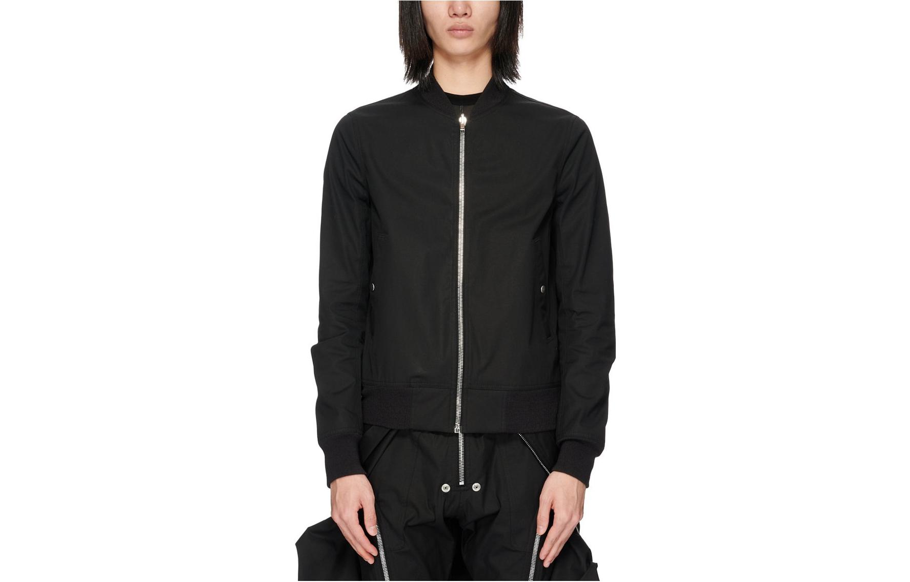 Order RICK OWENS SS23 Bomber Jacket Hitam Reversible Musim Bunga Panas. RU01C4790TEJP2-0909P2