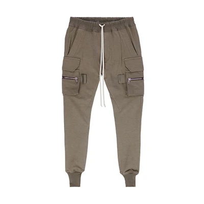 RICK OWENS SS23 Solid Drawstring Cargo Jogger Pants Dust Grey. RU01C4396BA-34