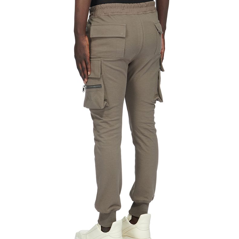 Shop RICK OWENS SS23 Seluar Jogger Cargo Drawstring Kelabu Debu. RU01C4396BA-34