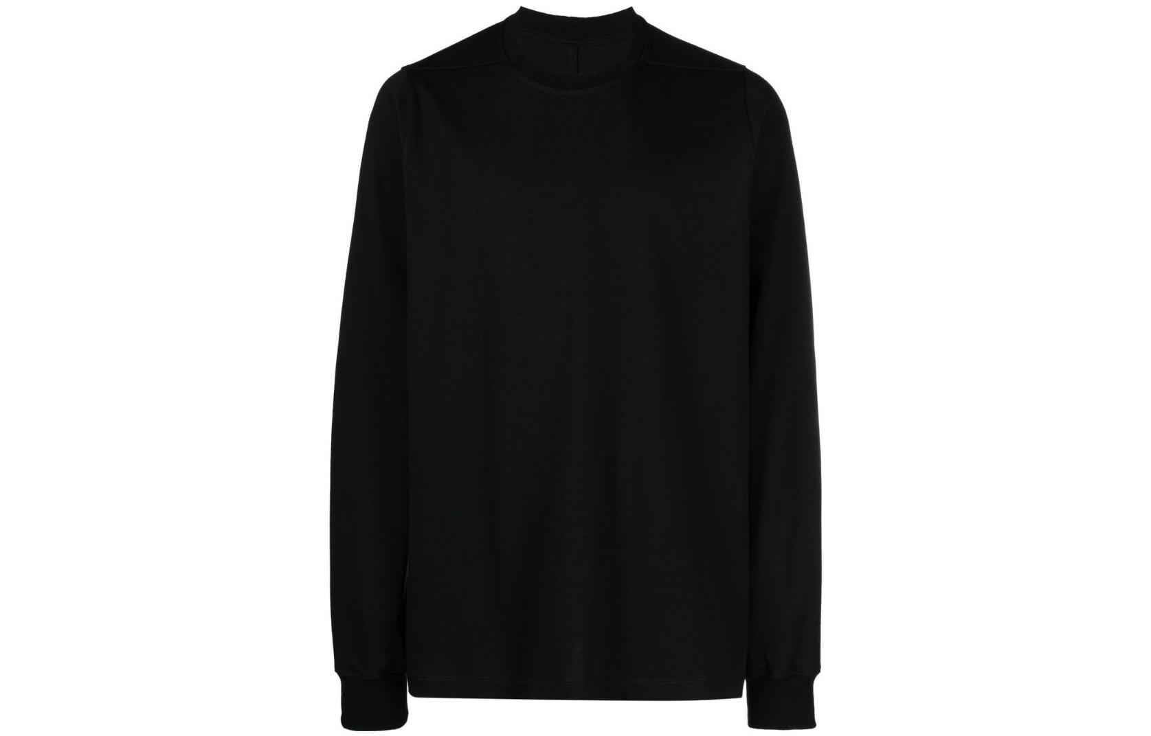 Rick Owens SS23 Black Crewneck Pullover Sweatshirt RU01C4277BA-09