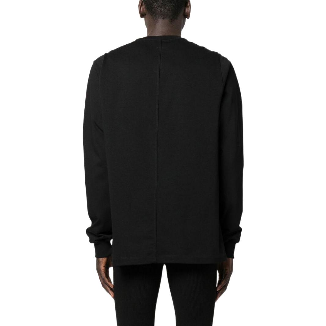 Shop Rick Owens SS23 Black Crewneck Pullover Sweatshirt RU01C4277BA-09