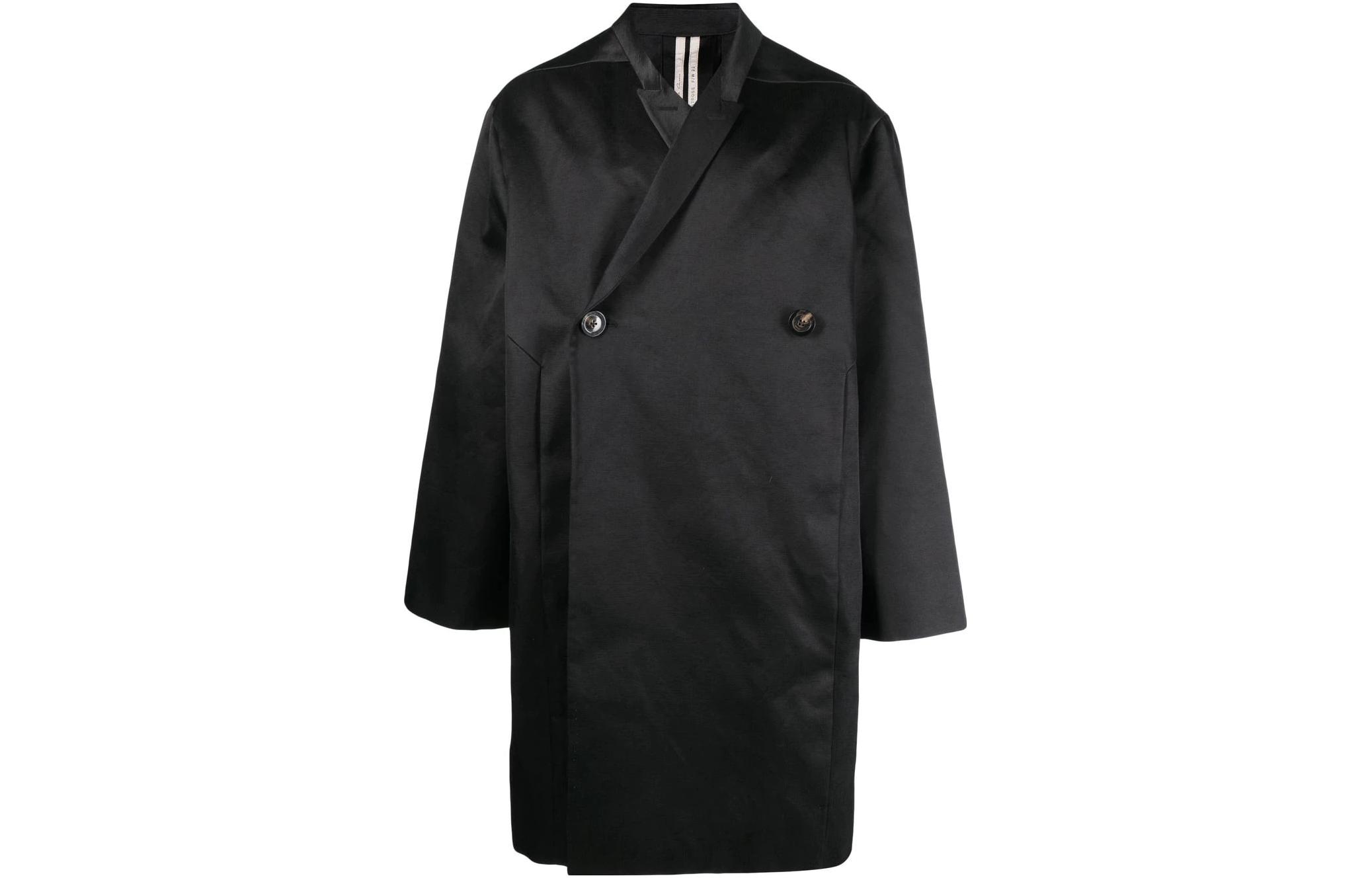 Rick Owens SS23 Black Double-Breasted Long Sleeve Jacket RR02B2904CDD109