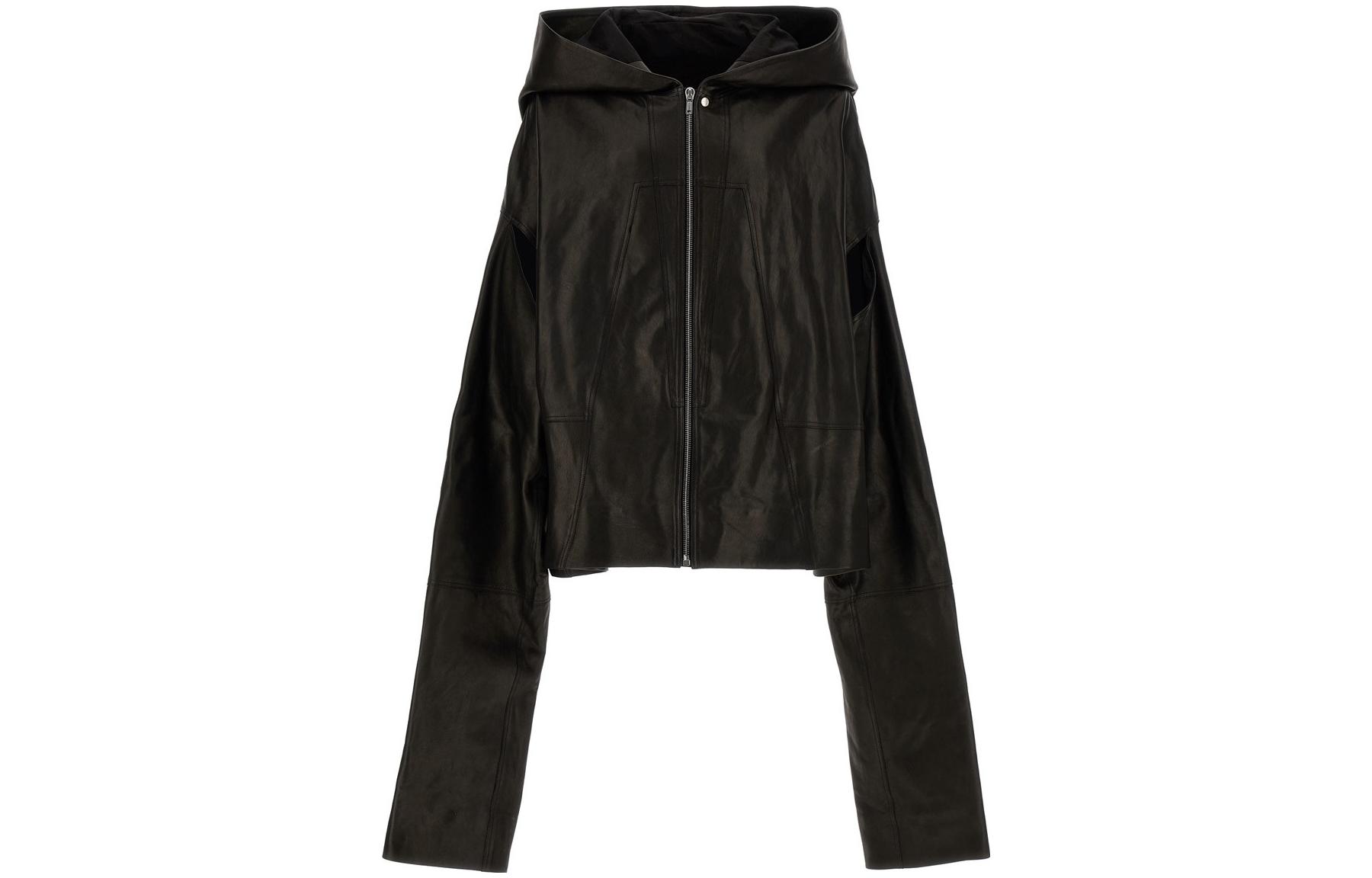 Rick Owens SS23 Black Monochrome Zip-Up Hoodie Jacket for Men RR01C4713LNV-09