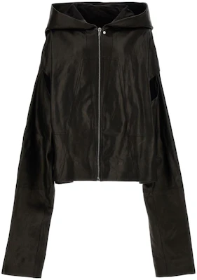 Rick Owens SS23 黑色單色男士拉鍊連帽外套 RR01C4713LNV-09 Buy Rick Owens SS23 黑色單色男士拉鍊連帽外套 RR01C4713LNV-09