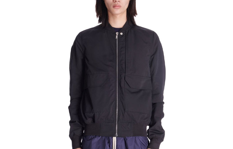 Rick Owens SS23 Black Oversized Long Sleeve Bomber Jacket Collection DU01C6774MU-09