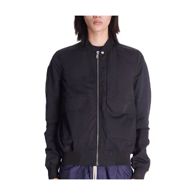 Rick Owens SS23 Black Oversized Long Sleeve Bomber Jacket Collection DU01C6774MU-09