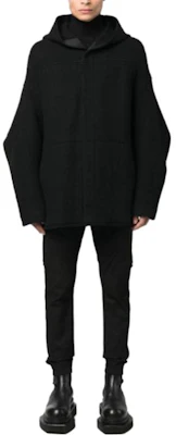 RICK OWENS SS23 Jaket Butang Berhud Bulu Hitam Fesyen RU02C7779WFN09 Lookbook RICK OWENS SS23 Jaket Butang Berhud Bulu Hitam Fesyen RU02C7779WFN09