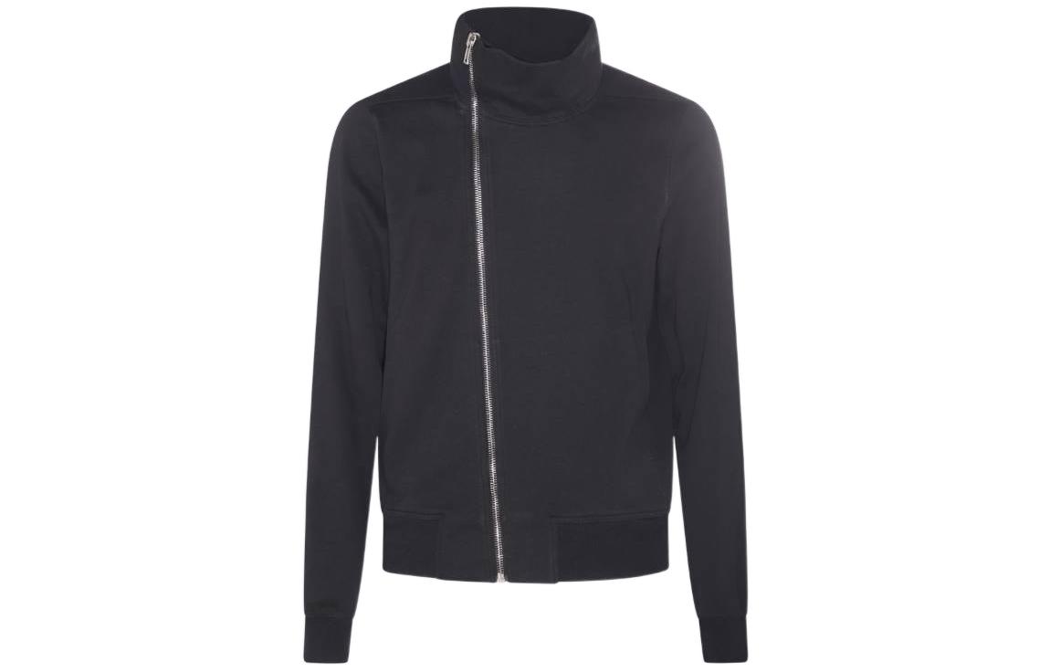 Rick Owens SS23 Black Zip-Up Mock Neck Track Jacket RU01C4272BA-09