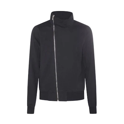 Rick Owens SS23 Black Zip-Up Mock Neck Track Jacket RU01C4272BA-09