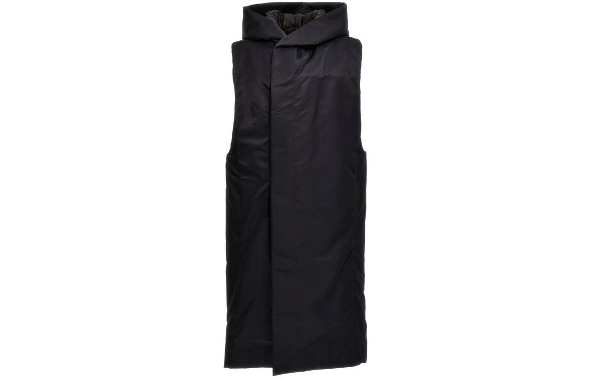 Rick Owens SS23 Long Black Sleeveless Hooded Jacket RR02C7921BR-09