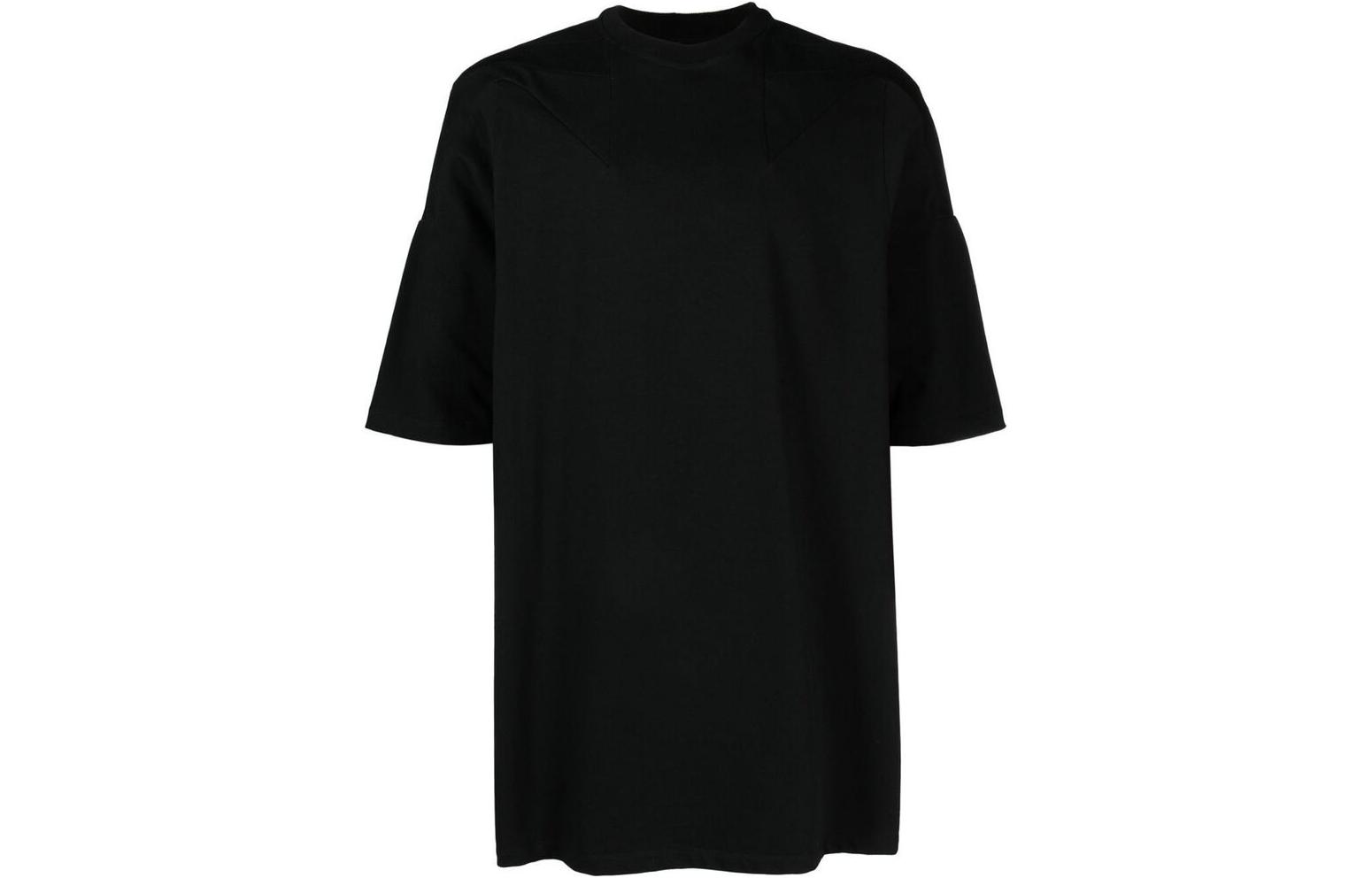Order RICK OWENS SS23 Plain Black Crewneck Short Sleeve T-Shirt Men RU01C4275BA-09