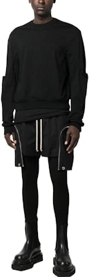 RICK OWENS SS23 Plain Ribbed Hem Crewneck Pullover Sweatshirt Black . RU01C4279BA-09 Lookbook RICK OWENS SS23 Plain Ribbed Hem Crewneck Pullover Sweatshirt Black . RU01C4279BA-09