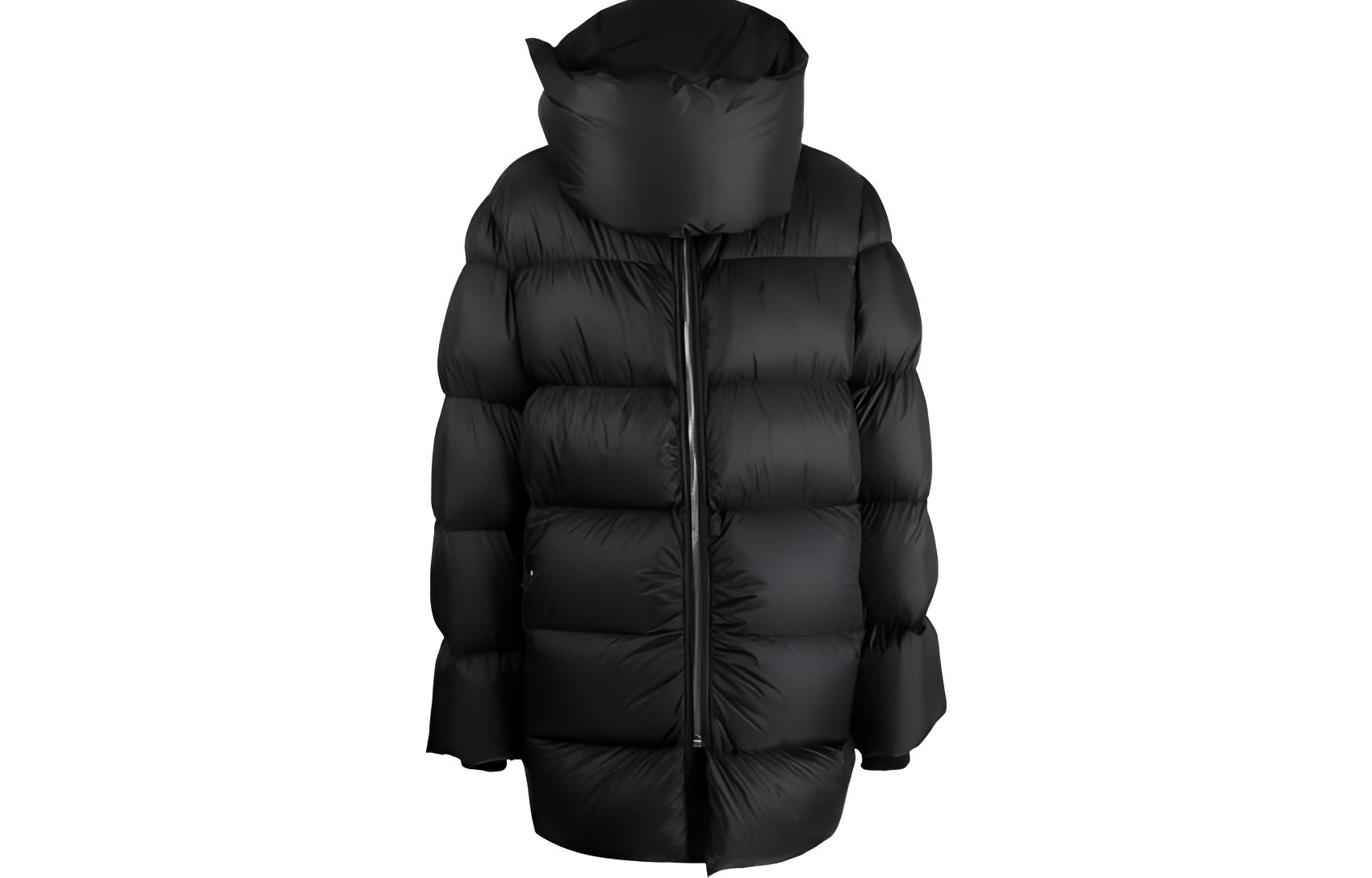 RICK OWENS SS23 Quilted High-Neck Zip Jacket in Solid Color for Men. RU02C7741NPD3-09