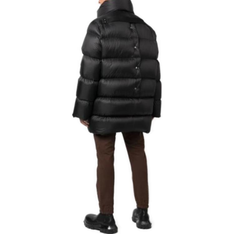 Shop 릭 오웬스 SS23 남성용 솔리드 컬러 퀼팅 하이넥 집업 재킷. RU02C7741NPD3-09