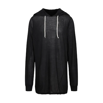Rick Owens SS23 Sheer Drawstring Hoodie Black RU01C4285UC-09