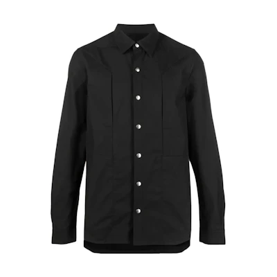 Rick Owens SS23 Single-Breasted Shirt Jacket for Men in Black RU01C4727TF-09