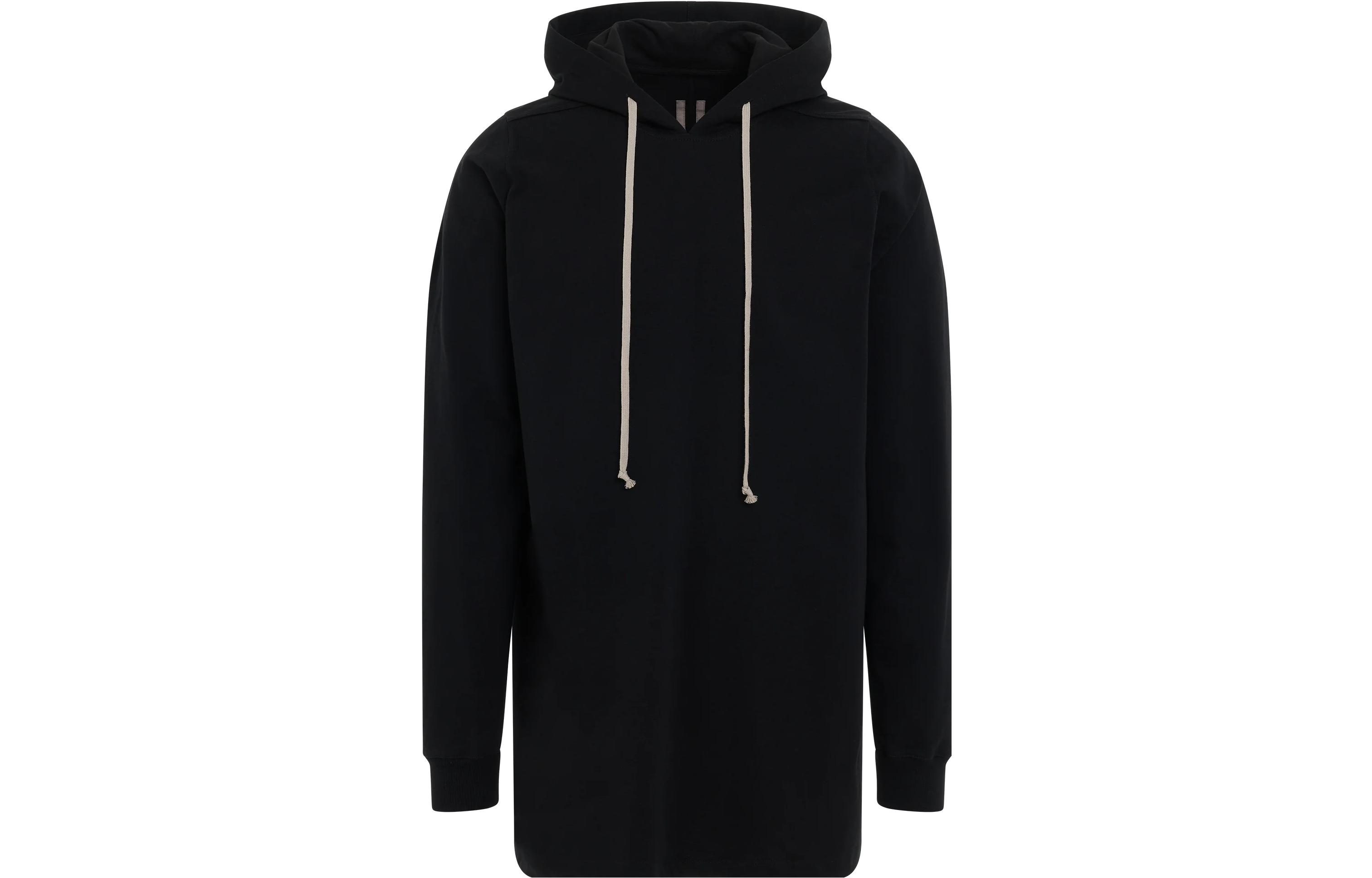 Rick Owens SS23 Solid Color Hoodie Black Long Sleeve RU01C4285BA-09