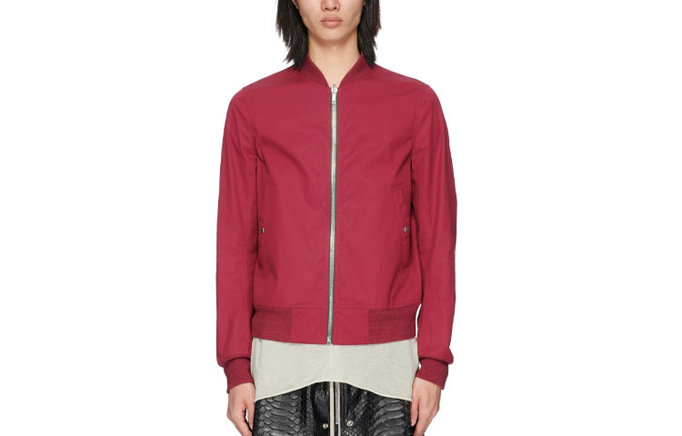 Rick Owens SS23 Solid Loose Fit Bomber Jacket Maroon RU01C4790TEJP2-23
