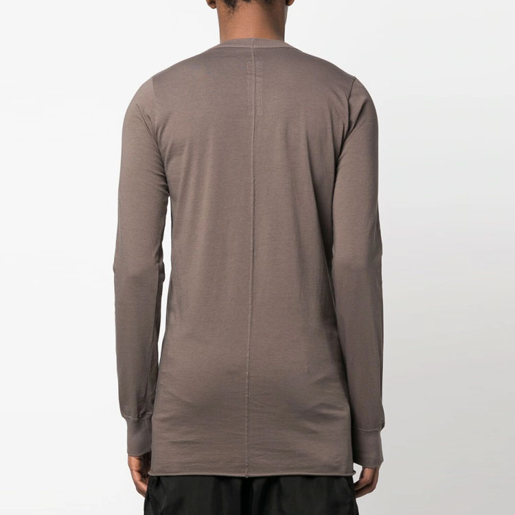 Shop リック・オウエンス SS23 ソリッド プルオーバー クルーネック 長袖 Tシャツ ブラウン メンズ. RU01C4252JA34