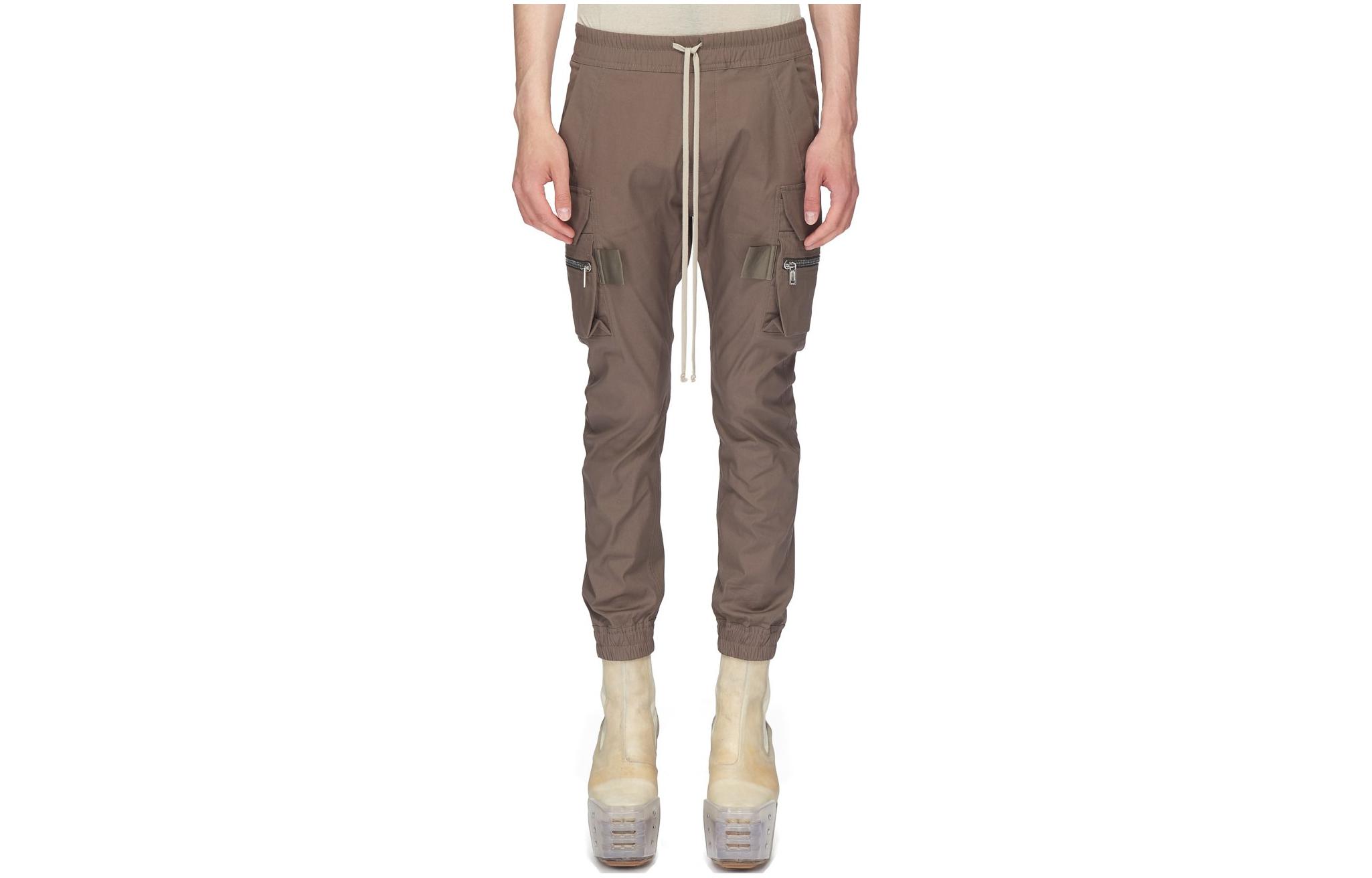 Order Rick Owens SS23 Seluar Joggers Zip Poket Knit - Taupe Beige. RU01C4396TE-34