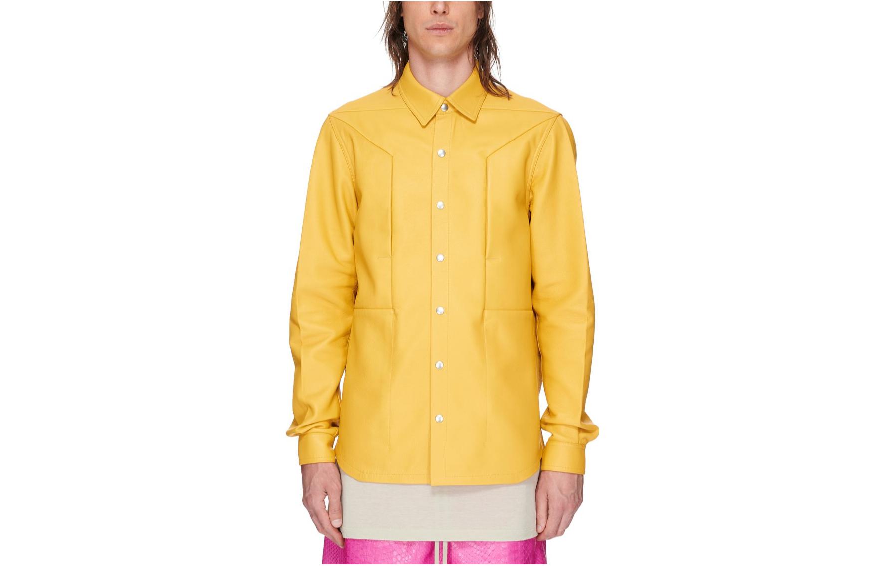 Rick Owens SS23 Spring Summer Yellow Leather Jacket RU01C4727LC-12