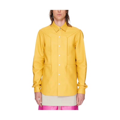 Rick Owens SS23 Spring Summer Yellow Leather Jacket RU01C4727LC-12